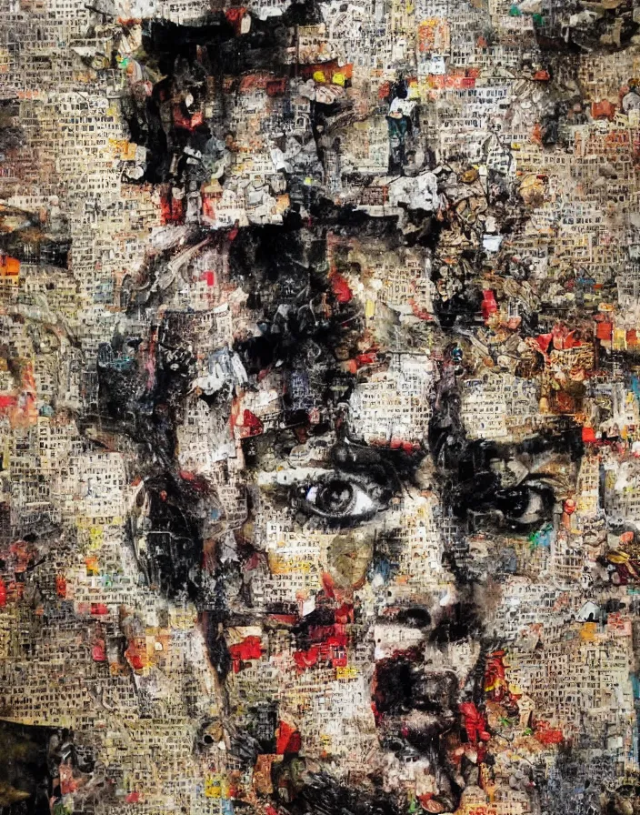 Prompt: you driving me crazy detailed analogue mixed media collage with canvas texture in style of contemporary art, punk art, hyperrealistic beautiful face, photorealistic, expressionism, masterpiece, perfect composition, spectacular quality torn paper, intricate oil details