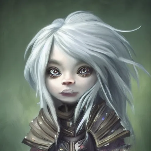 Image similar to a highly detailed painting of a adorable fantasy creature with grey hair in a field concept art