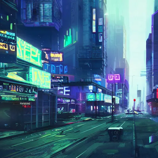 Image similar to a streeview of a cyberpunk city, cinematic lighting, photorealism.
