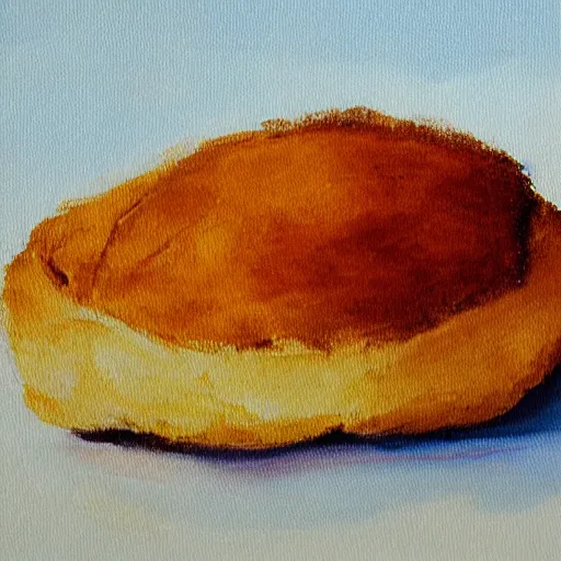 Prompt: A painting of a chicken nugget