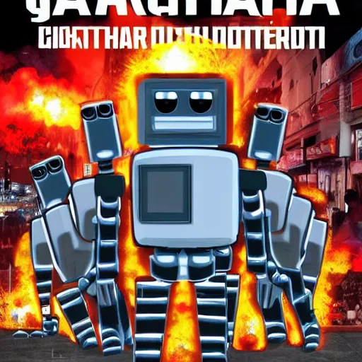 Image similar to gangster robot riot in cali protest robot live mattter, 8 k, very clear, lightning, smooth, hdd, frank miller style