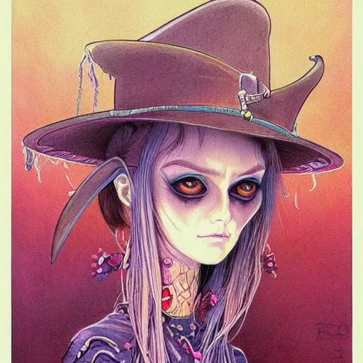 Image similar to original jean giraud art painting pastel goth aesthetic, creepy kawaii, highly detailed, rossdraws