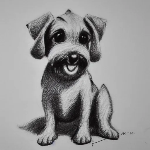 Image similar to milt kahl pencil sketch of mini schnauzer