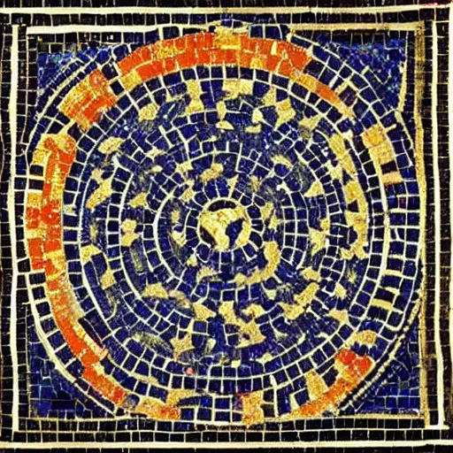 Image similar to alien roman mosaic