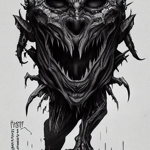 Prompt: Sleep paralysis monster, evil, fear, ominous vibe, trending on ArtStation by Travis Sergio Diaz