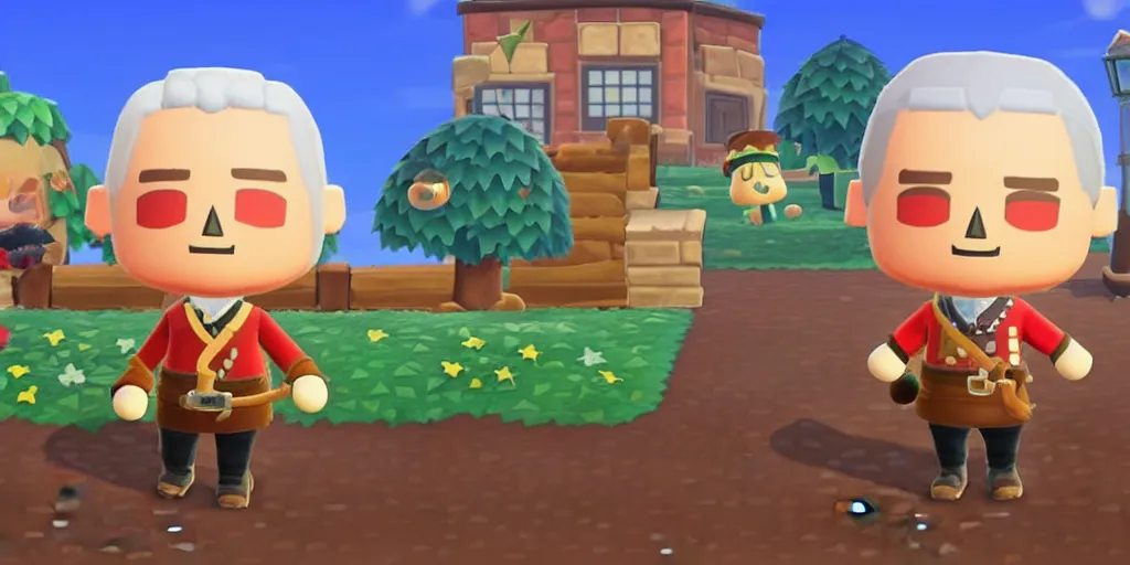 Image similar to geralt of rivia in animal crossing new horizons