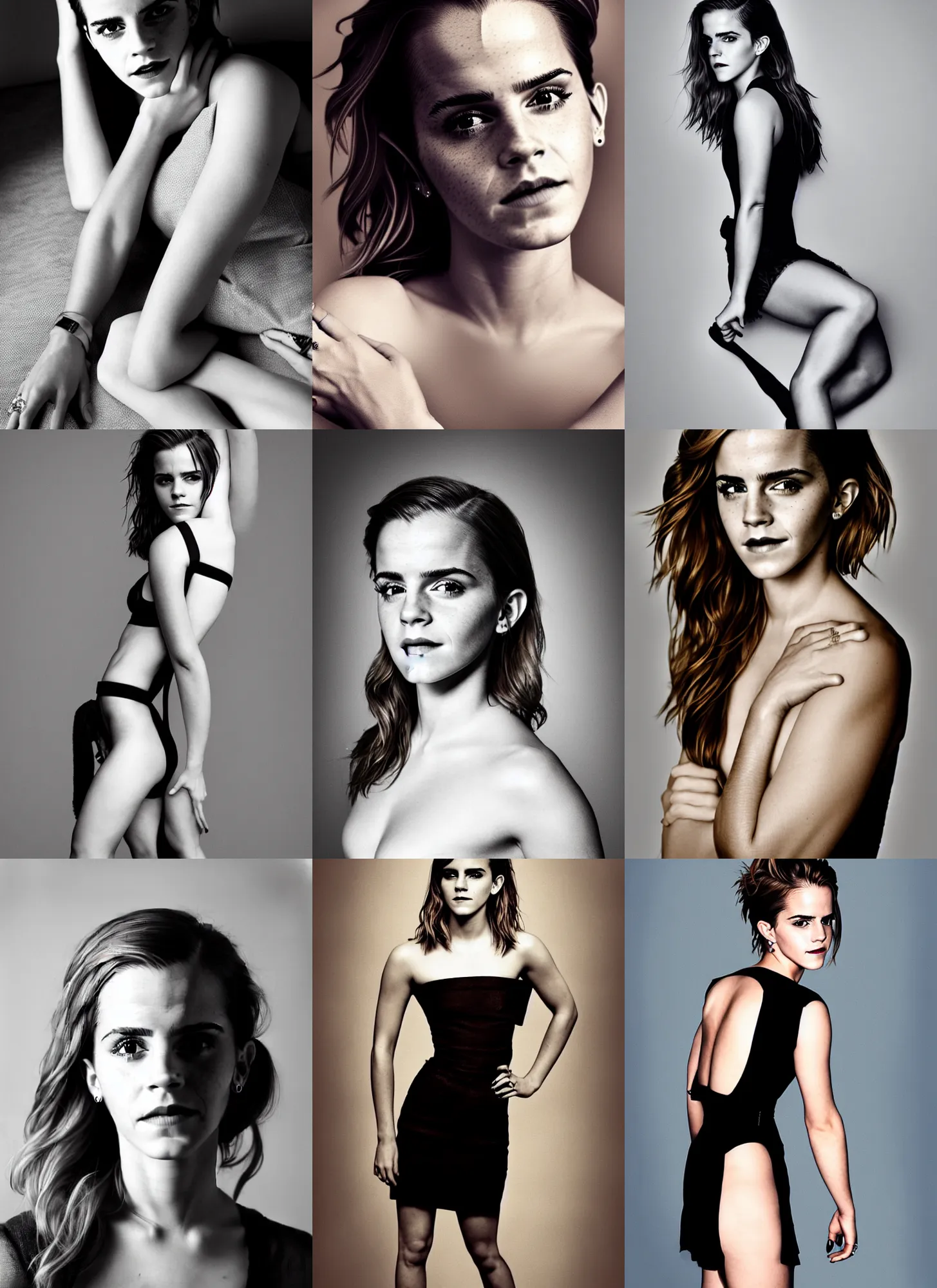 Prompt: intimate photo of emma watson, full body portrait in the style of petter hegre, sharp details