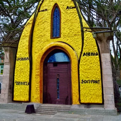 Image similar to a banana chaped church