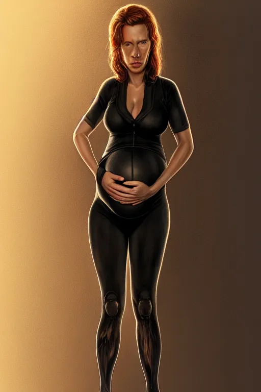 Prompt: pregnant black widow, realistic portrait annie leibovitz photography, symmetrical, highly detailed, digital painting, artstation, concept art, smooth, sharp focus, illustration, cinematic lighting