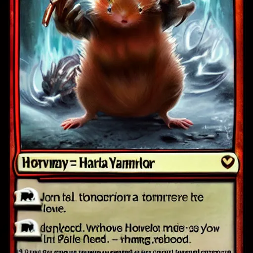 Prompt: an evil horrifying hamster in the style of magic the gathering card art