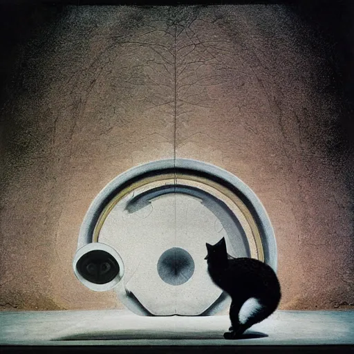 Prompt: cat by storm thorgerson