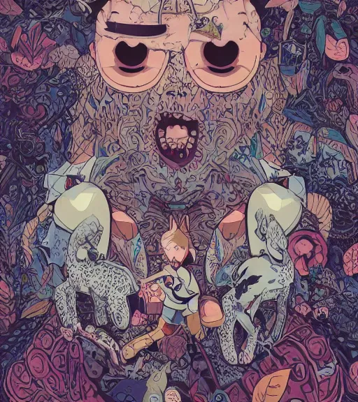 Prompt: portrait, nightmare anomalies, leaves with a cat by miyazaki, violet and pink and white palette, illustration, kenneth blom, mental alchemy, james jean, pablo amaringo, naudline pierre, contemporary art, hyper detailed