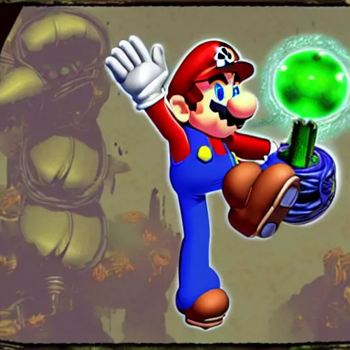 Image similar to Mario in Metroid Dread