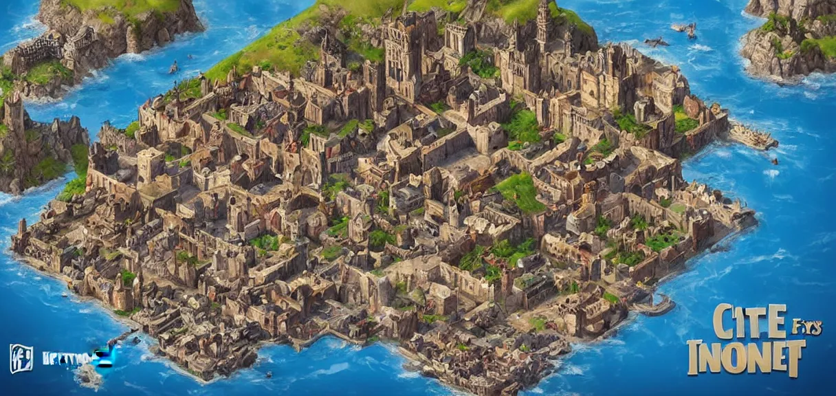 Prompt: “ the city of king's landing from game of thrones, but in the style of fortnite, digital art, award winning ”