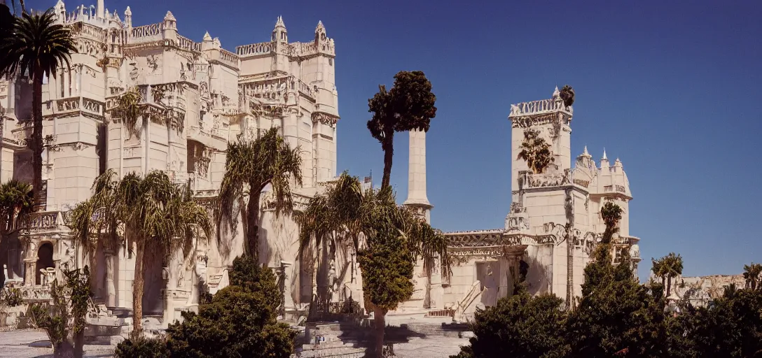 Image similar to a poor man's hearst castle. fujinon premista 1 9 - 4 5 mm t 2. 9. portra 8 0 0.