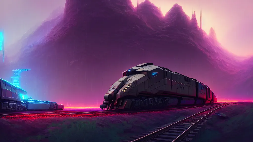 cyberpunk on railroad through beautiful Stable Diffusion OpenArt