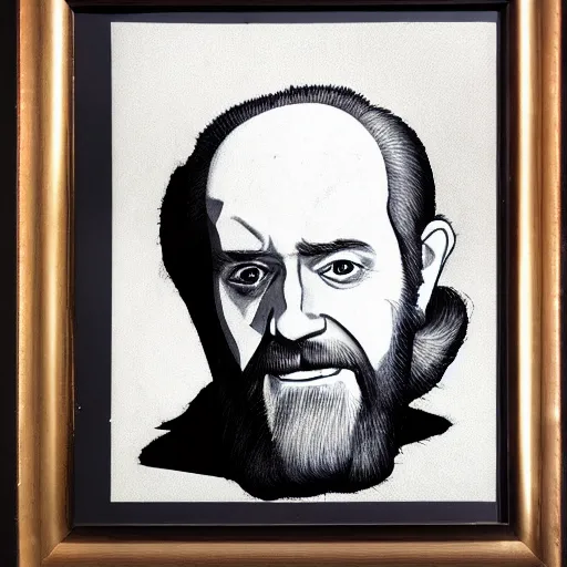 Image similar to george carlin drawn by michelangelo