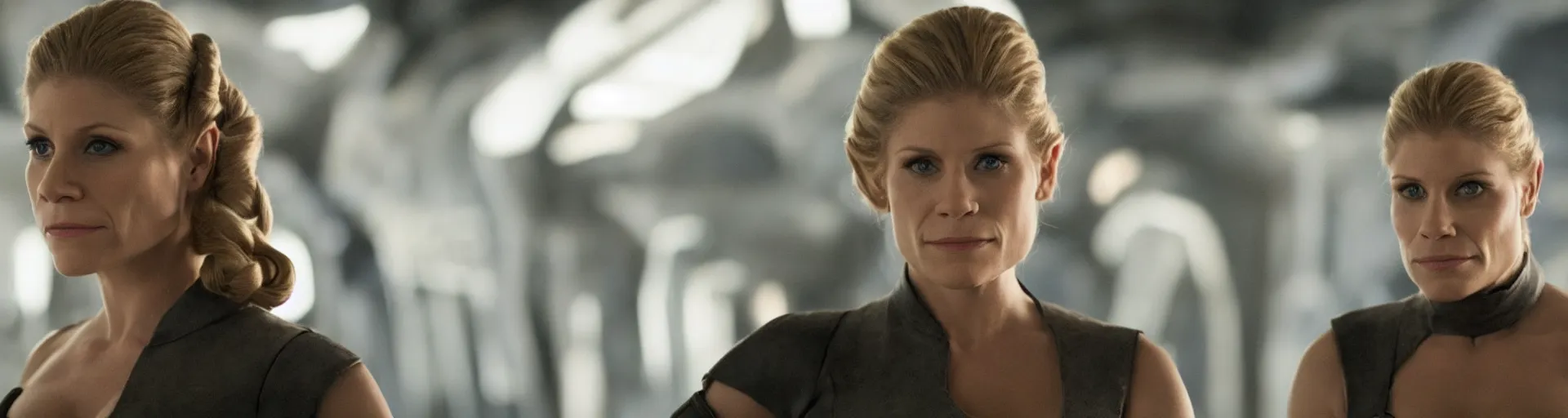 Image similar to A film still of Katee Sackhoff as Leia from Star Wars