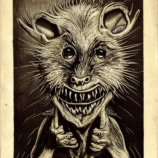 Image similar to a rat monster, horrifying, creepy, nightmare fuel, nightmarish, terrifying,