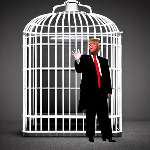 Image similar to Donald Trump in a cage | Realistic