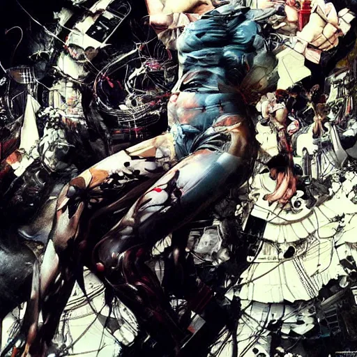 Image similar to a dream divided by zero : : hyperreal surrealism hypermaximal symbolism, paranoid critical method, glitchcore : : by artgerm, nychos, yoji shinkawa, todd mcfarlane — c 1 5