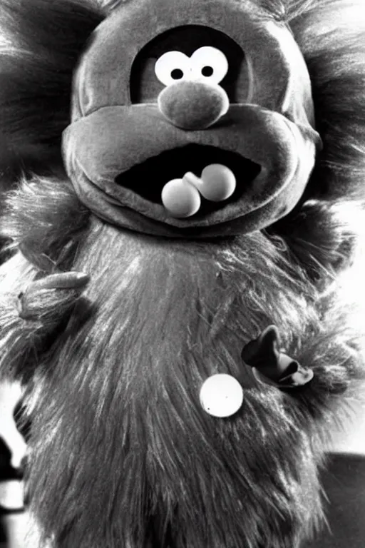 Prompt: retro 7 0 s photo of a cursed furby teletubby clown muppet hr pufnstuf