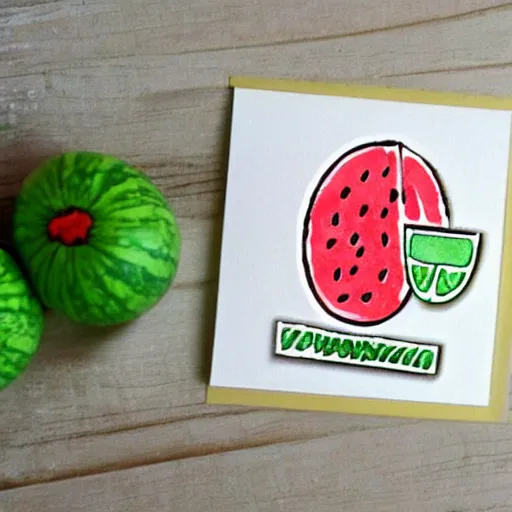 Image similar to a cute watermelon stamp