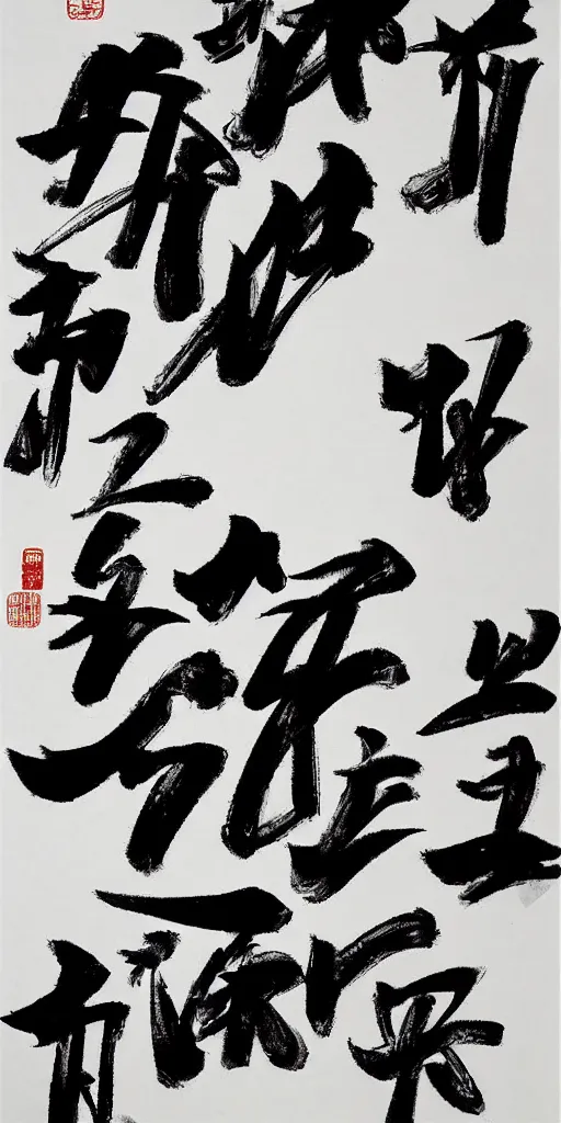 Image similar to high quality big chinese ink strokes, black and white, brush