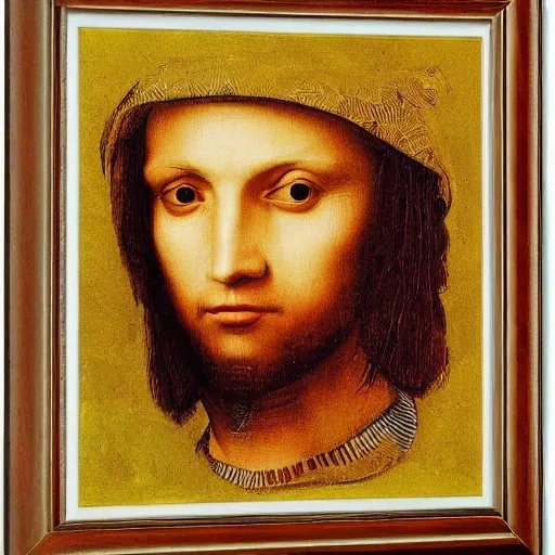 Image similar to portrait of Polish rapper Young Multi by Leonardo Da Vinci,