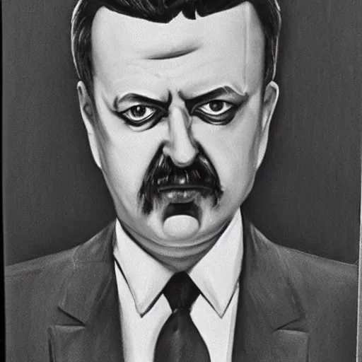 Image similar to Portrait by H.R.Giger of Igor Ivanovich Strelkov calling for total mobilization, photo-realistic, 2K, highly detailed