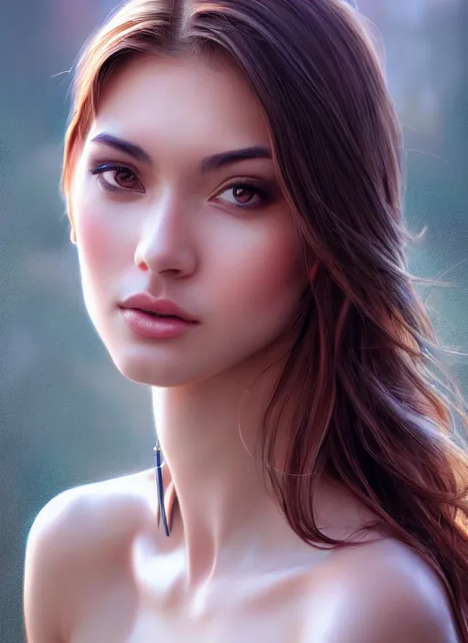 Image similar to photo of a gorgeous young woman in the style of stefan kostic, realistic, sharp focus, 8k high definition, insanely detailed, intricate, elegant, art by stanley lau and artgerm