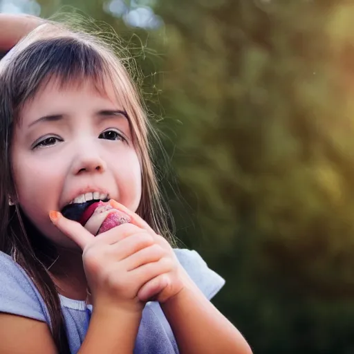 Image similar to girl with a hand climbing out of her mouth