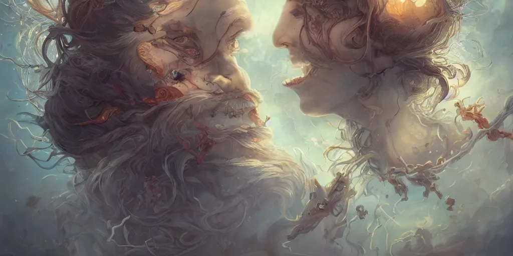 Prompt: ! dream mashup illustrated by miyazaki by karol bak, james jean, tom bagshaw, rococo, sharp focus, trending on artstation, cinematic lighting, hyper realism, octane render, 8 k, hyper detailed, vivid, ultra detailed, highly detailed