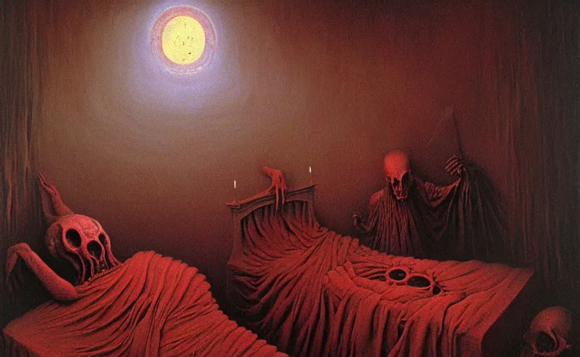 Image similar to a cosmic horror monstrosity inside of a childs bedroom, painting by zdzisław beksinski, extremely detailed, disturbing, cinematic, 4 k, 8 k,