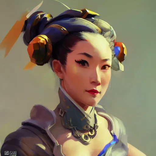 Prompt: greg manchess portrait painting of 草 薙 素 子 as overwatch character, medium shot, asymmetrical, profile picture, organic painting, sunny day, matte painting, bold shapes, hard edges, street art, trending on artstation, by huang guangjian and gil elvgren and sachin teng