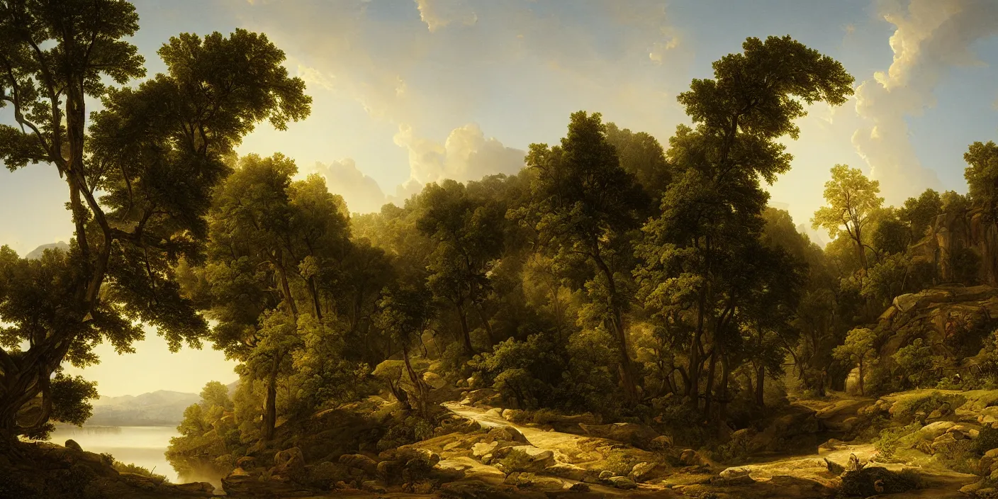 Prompt: Stairway to heaven, by Asher Brown Durand