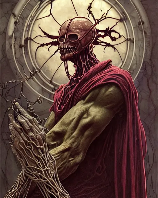 Image similar to the platonic ideal of flowers, rotting, insects and praying of cletus kasady ultimate carnage thanos dementor doctor manhattan chtulu nazgul bioshock davinci, d & d, fantasy, detailed, intricate, hyperrealism, intense, scary, decay, dmt, art by artgerm and greg rutkowski and alphonse mucha