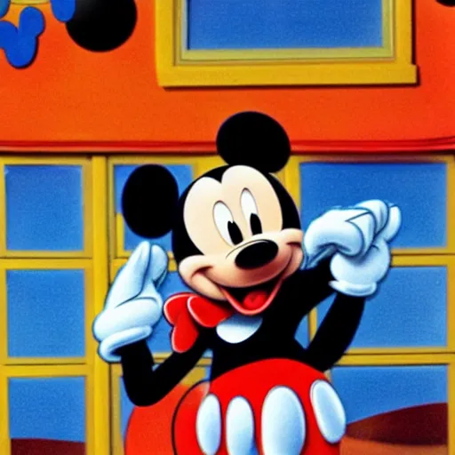 Image similar to mickey mouse on the phone, photo