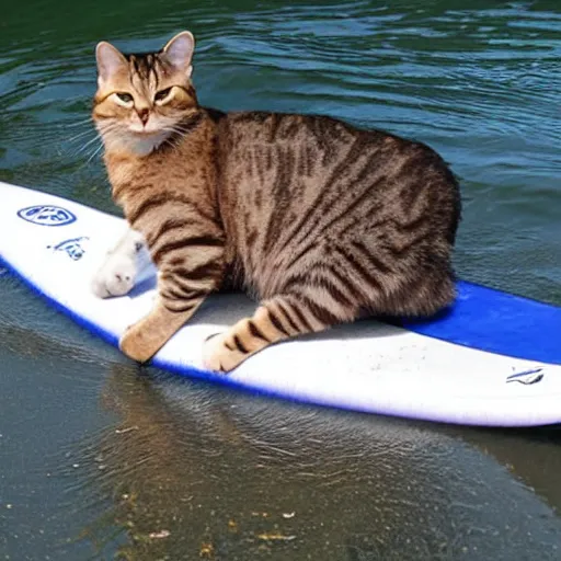 Image similar to a cat doing paddlesurf