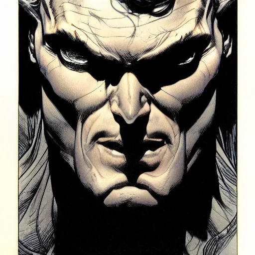 Image similar to medium portrait soft light, by killian eng and bernie wrightson, inspired by dc comics, fine, sharp high detail,