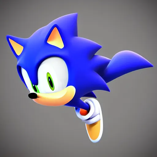 Prompt: low poly sonic