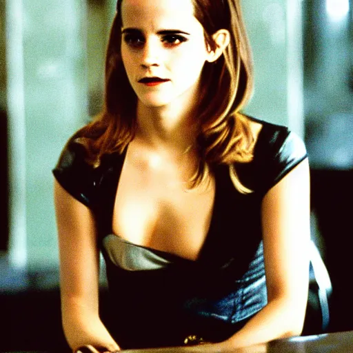 Prompt: film still of emma watson from oceans eleven ( 2 0 0 1 ),