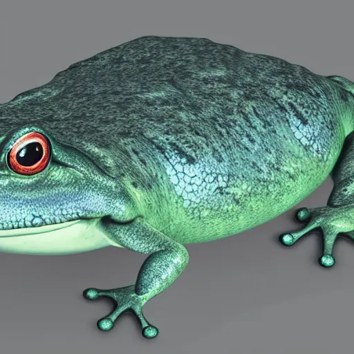 Image similar to hybrid of frog whale, vray