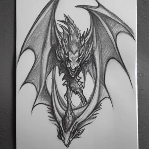 Prompt: pencil sketch of a dragon