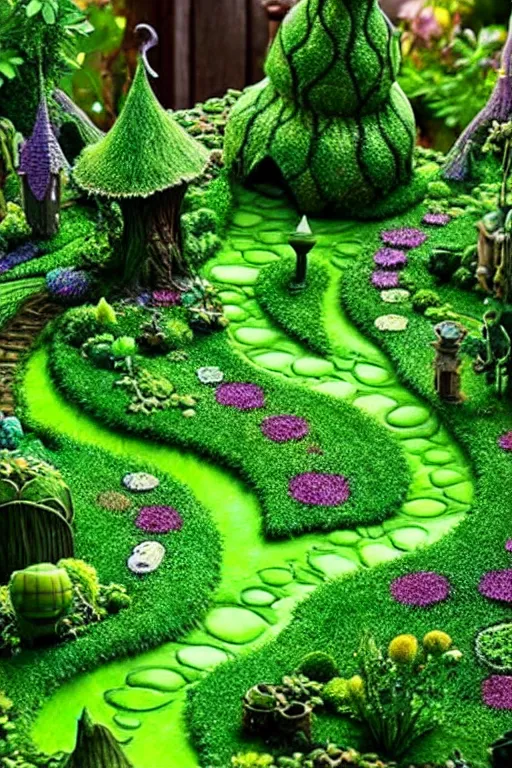 Image similar to intricate detailed Green Witch Magic being Cast to create a magical garden with enchanted, life like plants, Disney Pixar animation