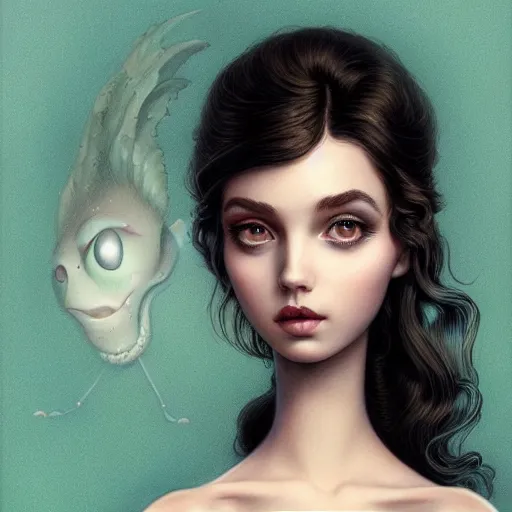 Prompt: Lofi beautiful portrait Pixar style by Joe Fenton and Stanley Artgerm and Tom Bagshaw and Tim Burton