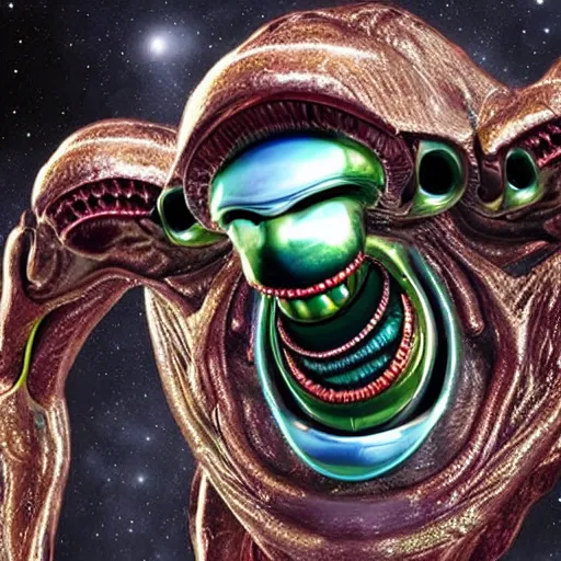 Image similar to A stunning highly detailed alien lideform, super high definition, UHD