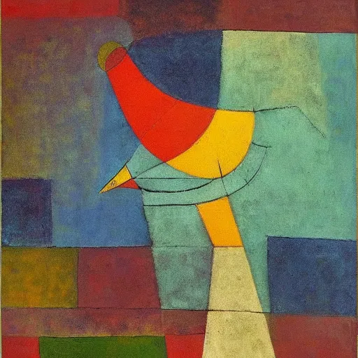 Image similar to the primitive bird by paul klee, oil painting trending on artstation