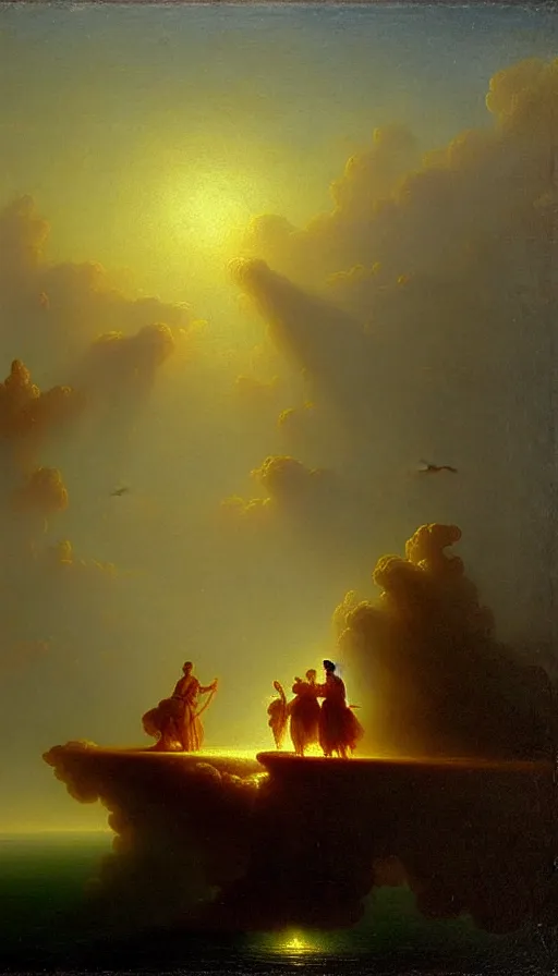 Image similar to the two complementary forces that make up all aspects and phenomena of life, by Ivan Aïvazovski,