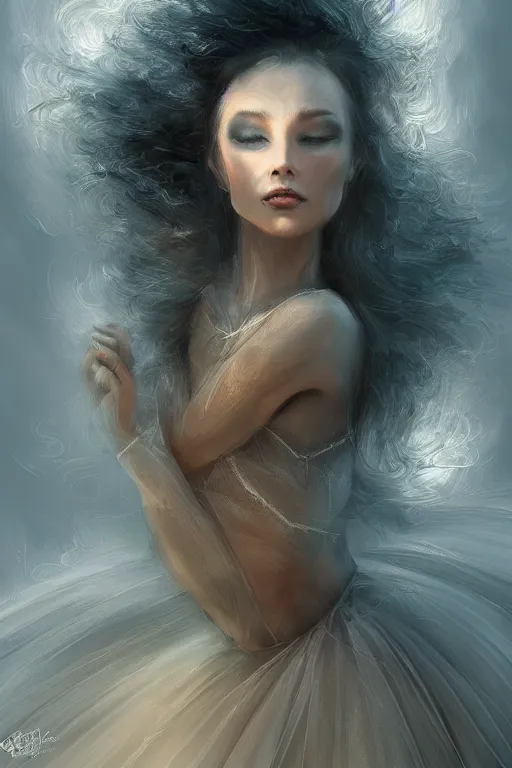 Image similar to prima ballerina, gorgeous, ethereal, intricate, elegant, volumetric lighting, nature scenery, digital painting, highly detailed, artstation, sharp focus, illustration, concept art, clive barker